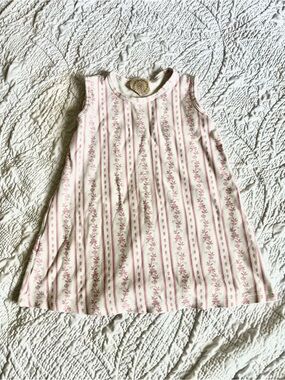 The Beaufort Bonnet Company Cream Tank with Pink Floral Stripe Print